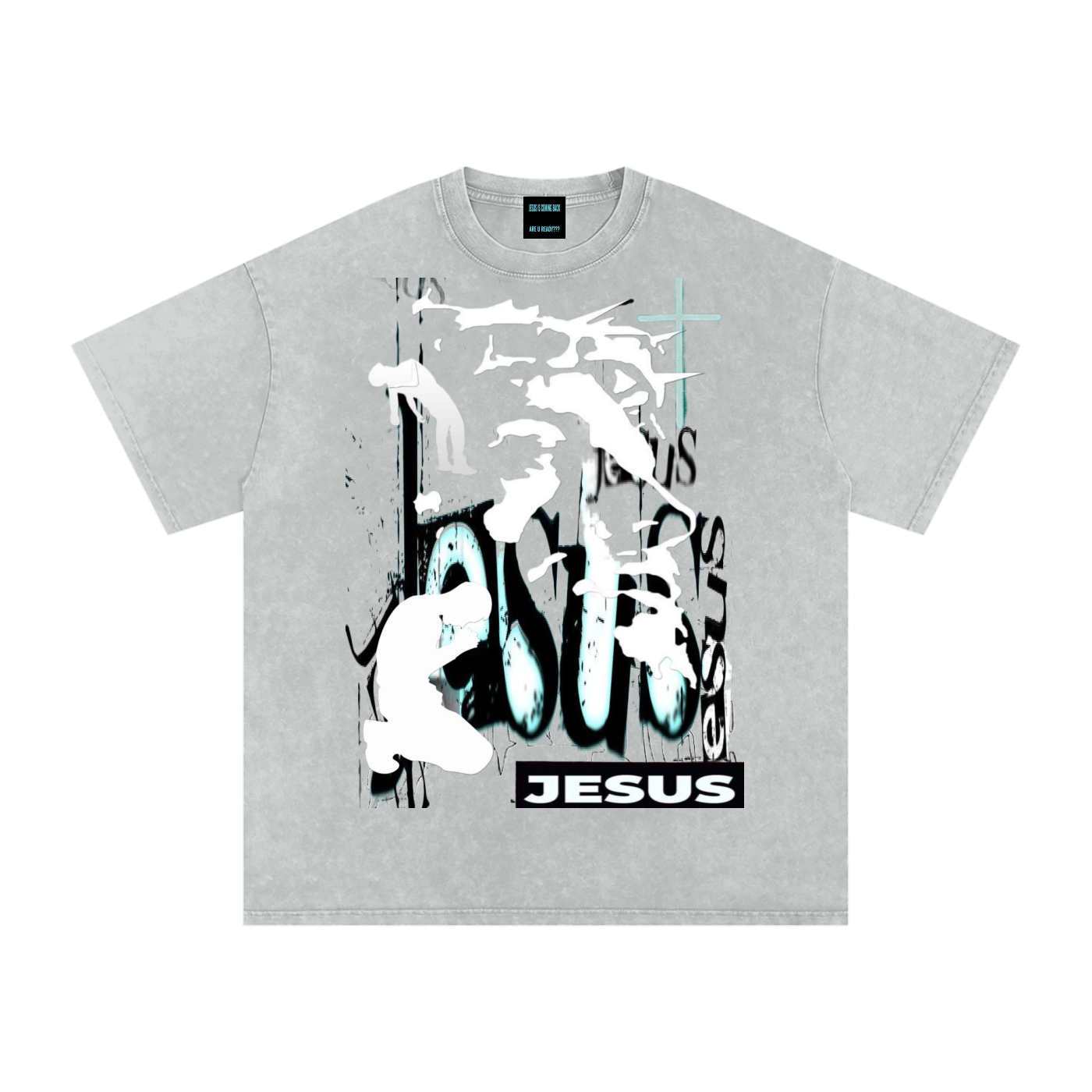 Snow Washed Oversized Cotton T-Shirt